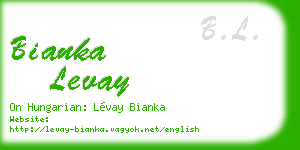 bianka levay business card