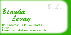 bianka levay business card